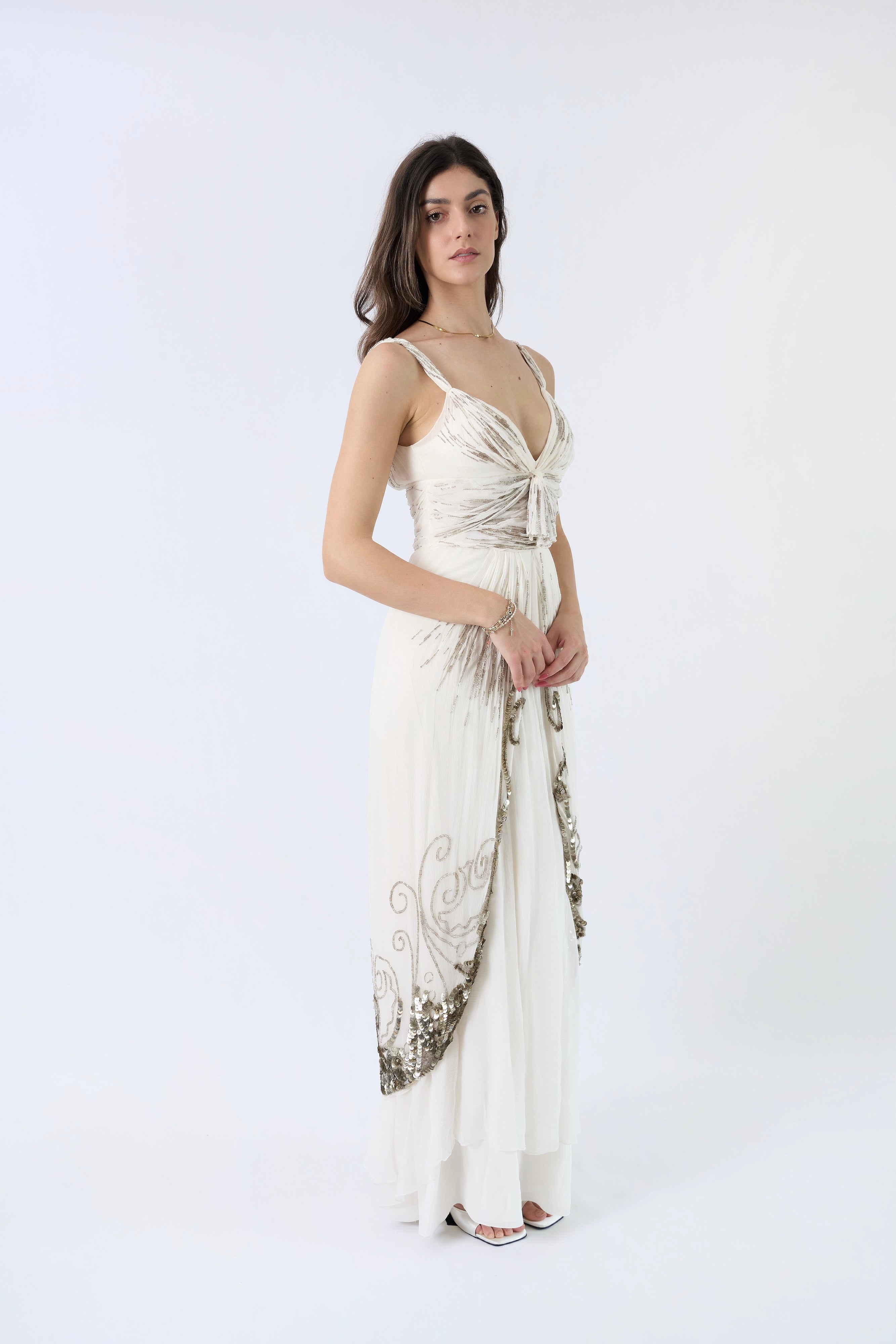 Dior by John Galliano FW2009 Archival Bridal Silver Embroidered Dress – Thetis Vintage