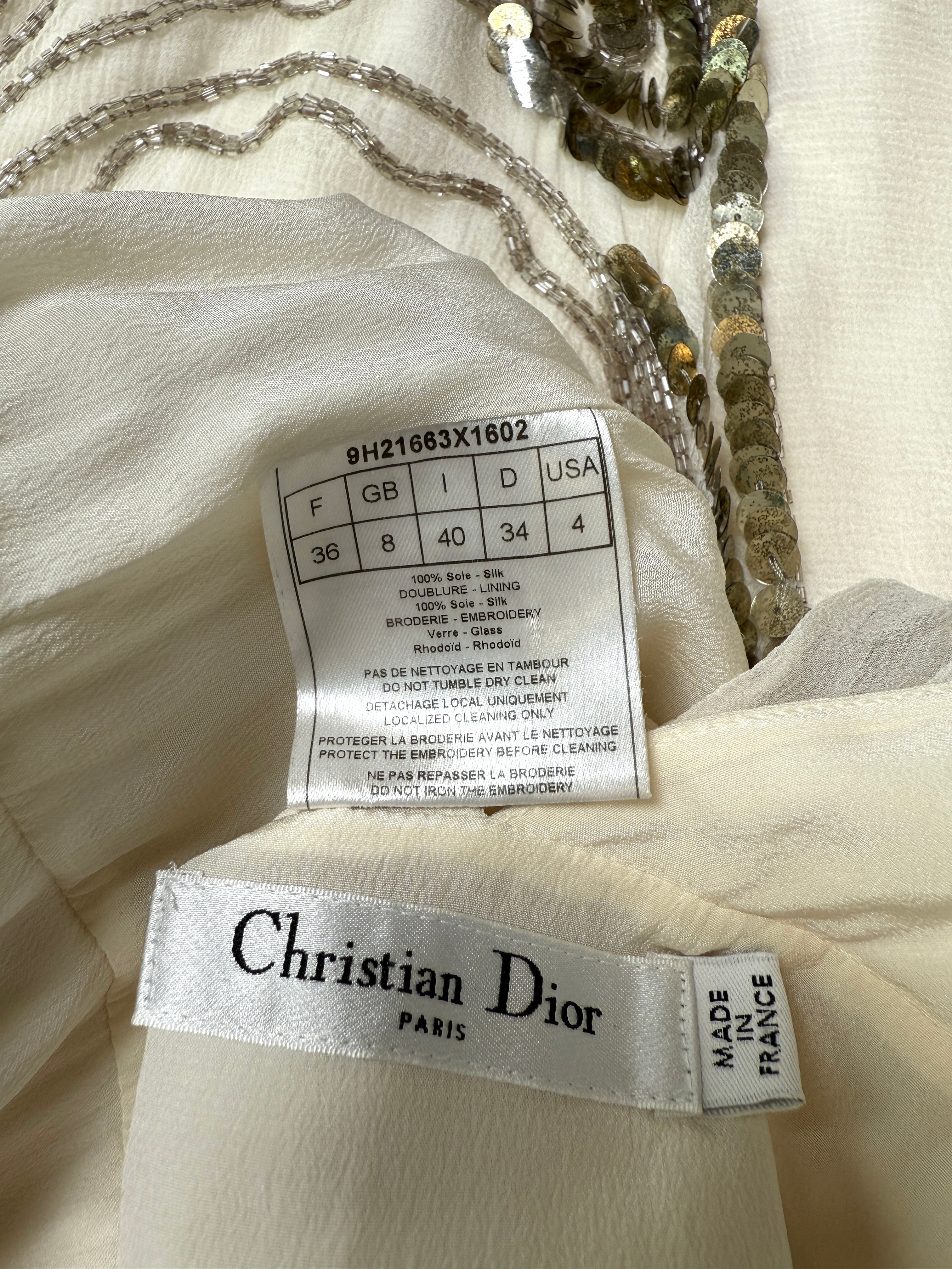 Dior by John Galliano FW2009 Archival Bridal Silver Embroidered
