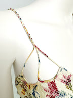 Christian Dior FW1999 needlepoint damask silk dress by John Galliano fine cord strap detail