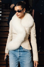 Hailey Bieber Christian Dior John Galliano FW 1999 Fox Fur Jacket