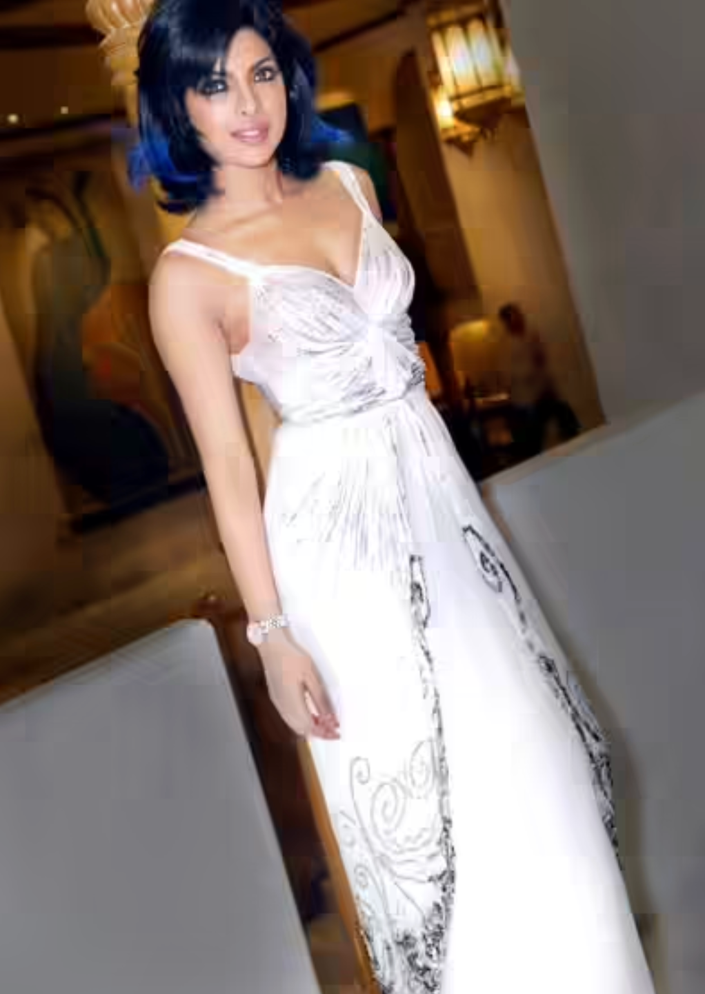 Dior by Galliano FW 2009 Ivory gown with filigree and hand embellishment. Runway closing look. Worn by Priyanka Chopra
