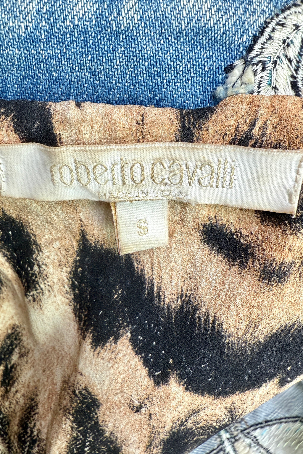 Roberto Cavalli SS2003 — interior label showing Roberto Cavalli brand and sample designation