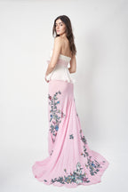 Valentino SS2007 Strapless Silk Top with Pink Bow organza paired with Roberto Cavalli SS2003