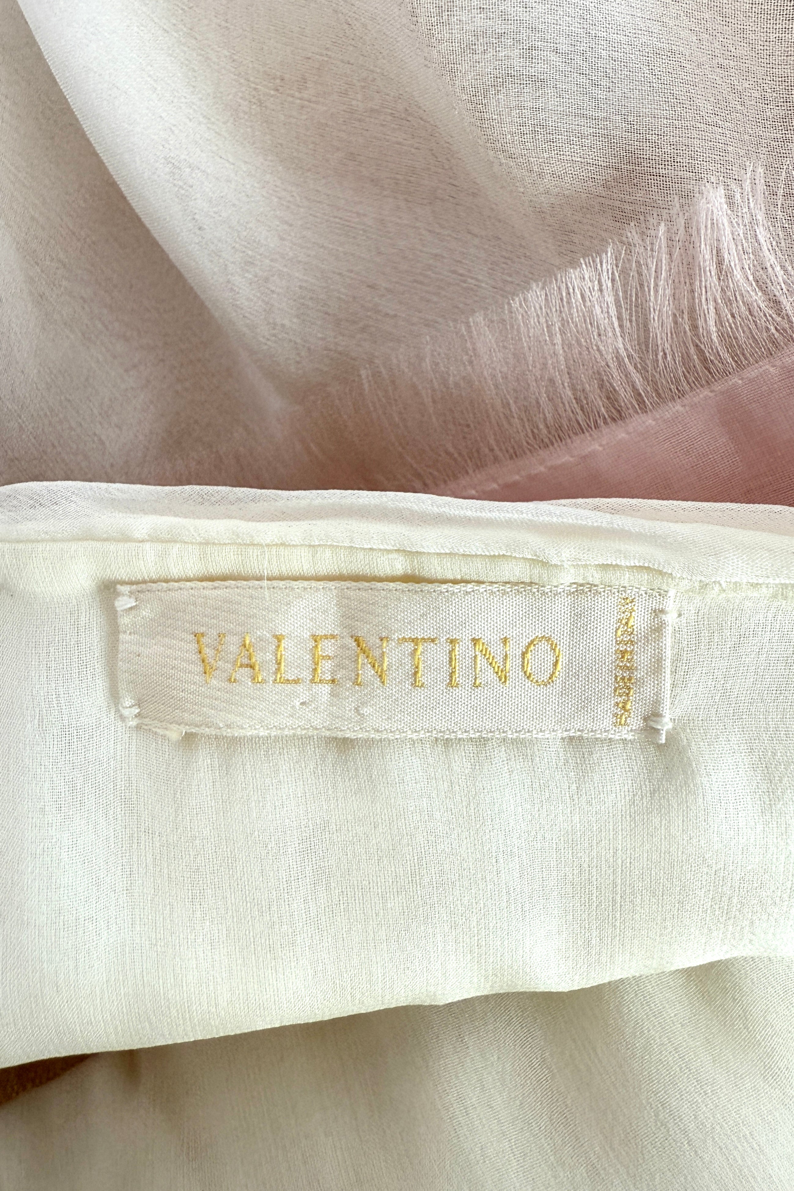 Valentino SS2007 Strapless Silk Top with Pink Bow organza valentino label