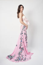 Valentino SS2007 Strapless Silk Top with Pink Bow organza, paired with vintage Roberto Cavalli SS2003 "forget me not"