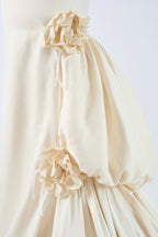 Valentino Sposa S/S 2007 Mikado gown with rosettes and bustle effect. Closeup of rosettes. Valentino archival wedding dress bridal gown