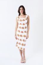 Vivenne Westwood S/S 1997 “Vive La Bagatelle” Ripe Peach Dress. Runway, modeled by Karen Mulder