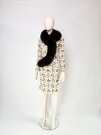 Christian Dior FW1999 needlepoint fox fur jacket and dress coordinated FULL SET by John Galliano 