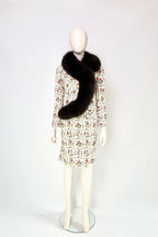 Christian Dior FW1999 needlepoint fox fur jacket and dress FULL SET by John Galliano 