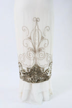 dior by galliano fw 2009 gown silver filigree embroidery and sequin hem, back view