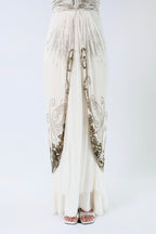 Dior by John Galliano FW2009 — curved overlay panels with antique silver sequin filigree detail