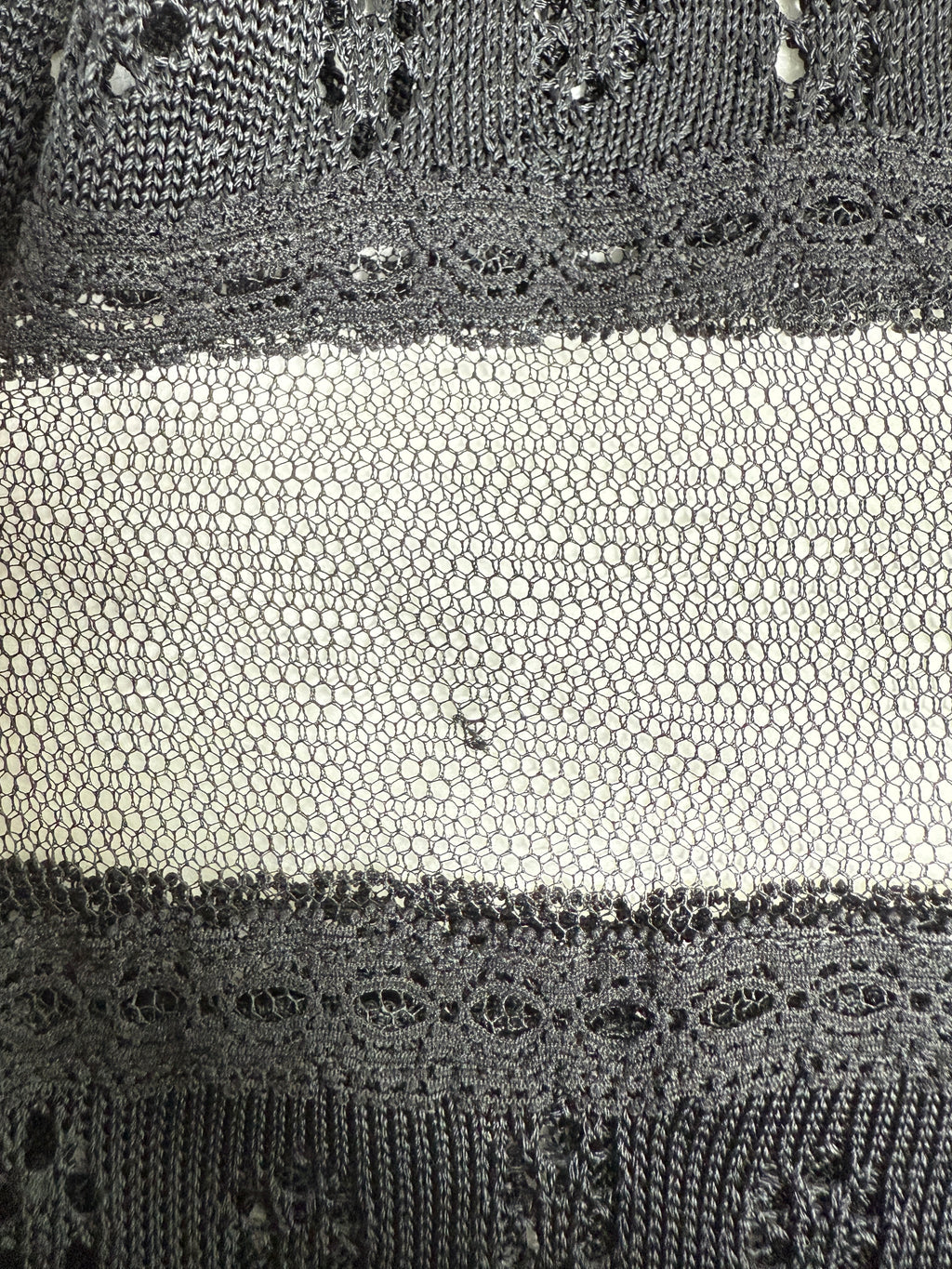 John Galliano black SS1998 mesh panel 
