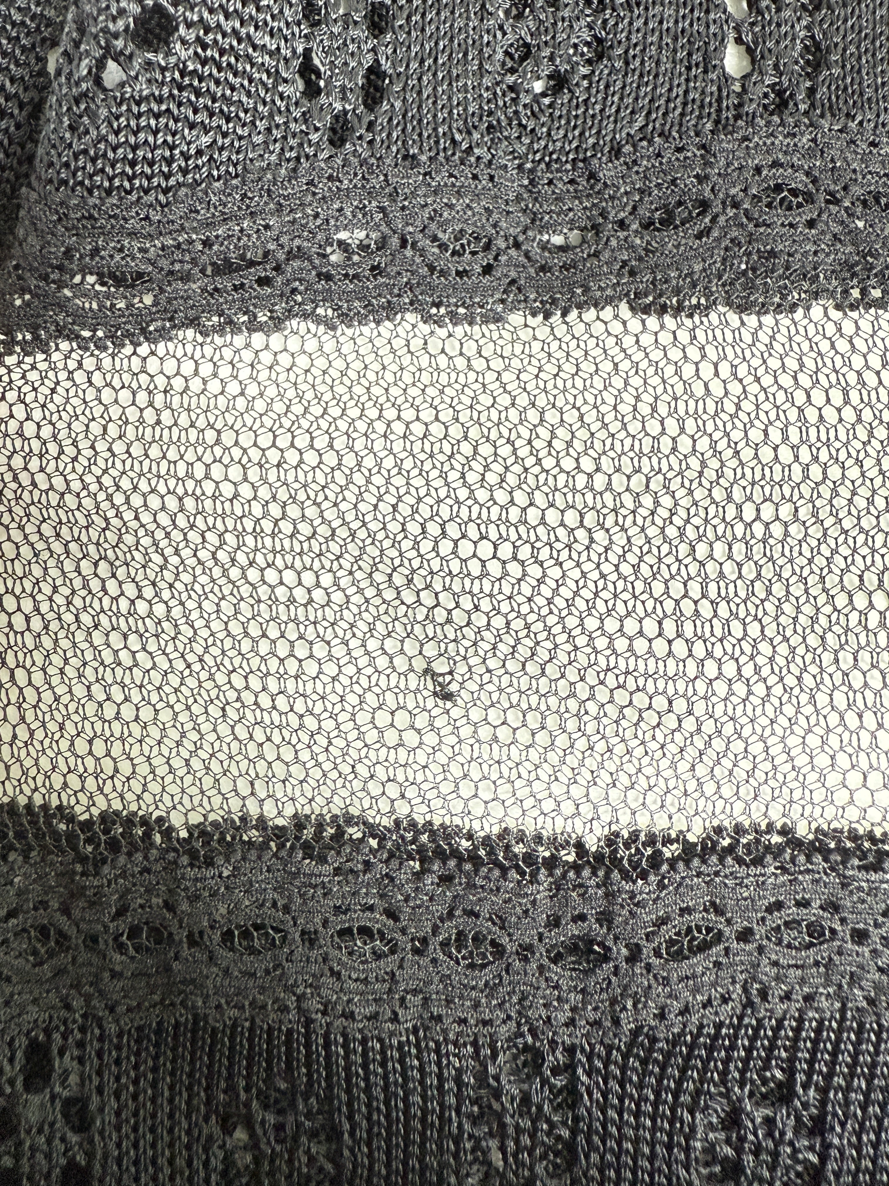 John Galliano black SS1998 mesh panel 