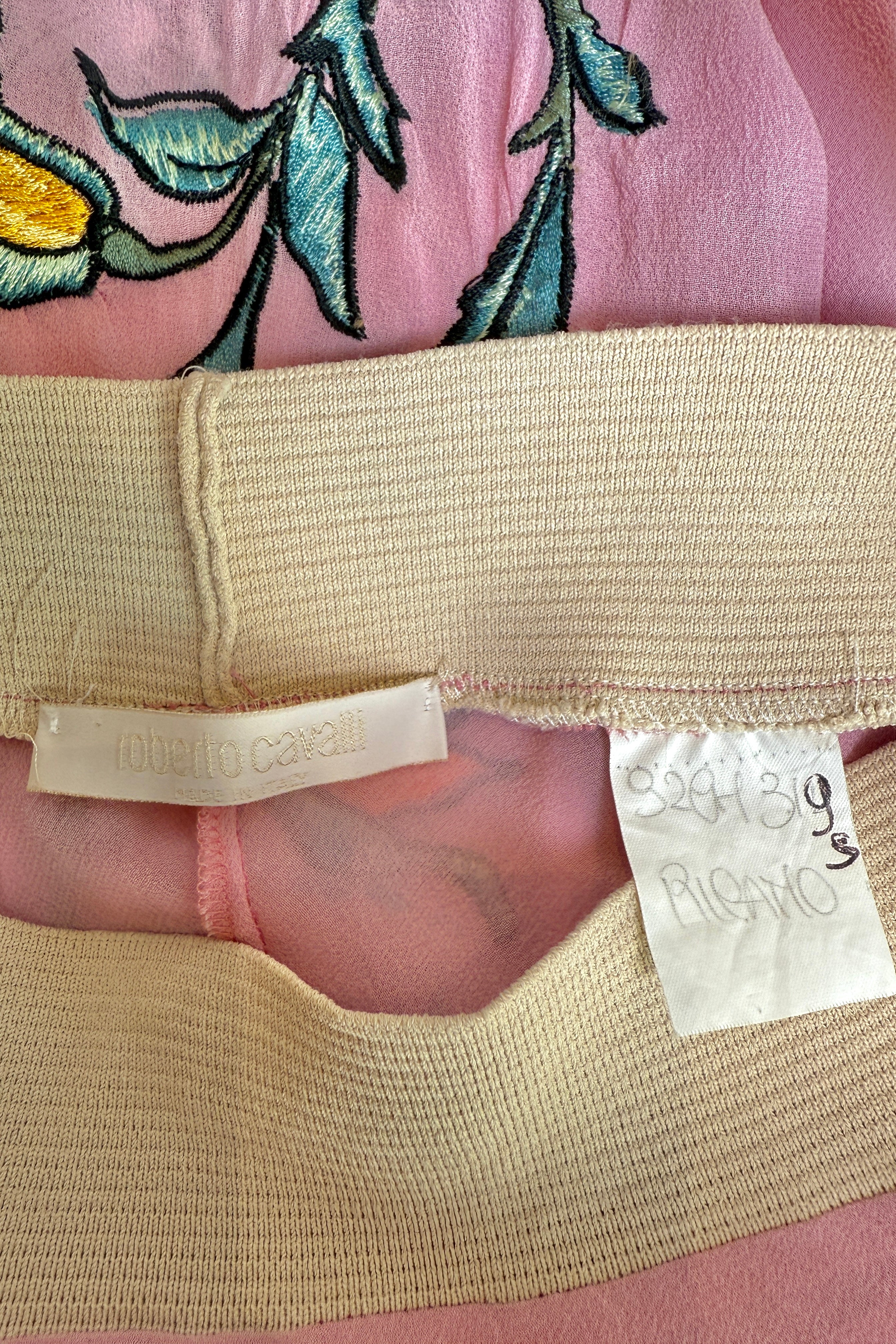 Roberto Cavalli SS2003 — interior label on skirt showing Roberto Cavalli brand and sample designation